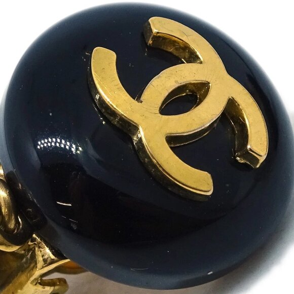 Chanel Artificial Pearl Dangle Earrings Clip-On Gold - Picture 2 of 4